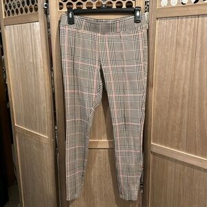 Plaid straight leg dress pants